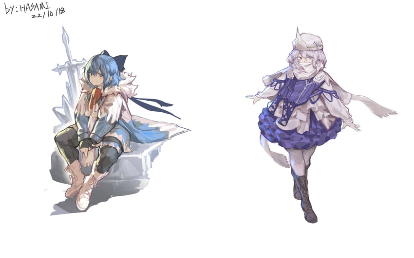 cirno and letty whiterock (touhou) drawn by hua_ha_jiazi