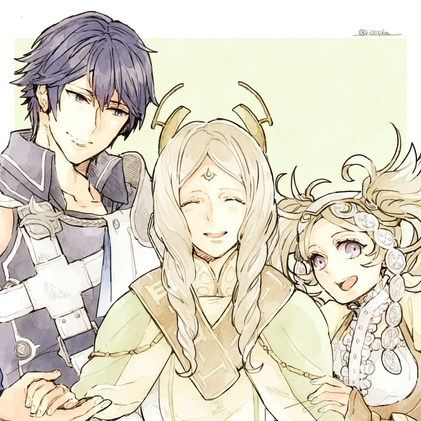 chrom, lissa, and emmeryn (fire emblem and 1 more) drawn by banira_(ri0115ka)
