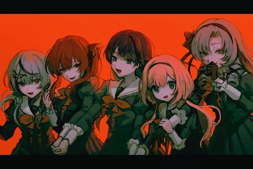 houshou marine, sakamata chloe, tsukino mito, hyakumantenbara salome, and suo sango (hololive and 2 more) drawn by lian_chou_zi_(rotsmell)