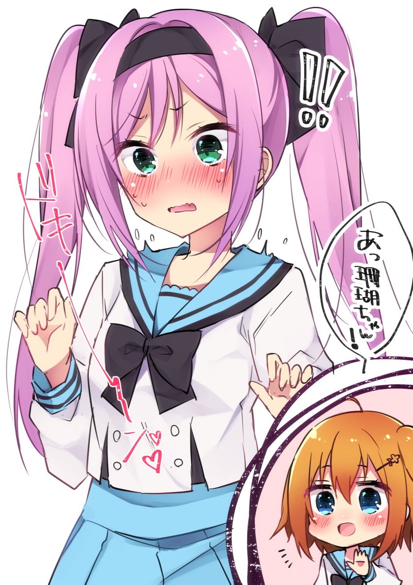 shikimiya mana and misaki sango (re:stage!) drawn by sk02