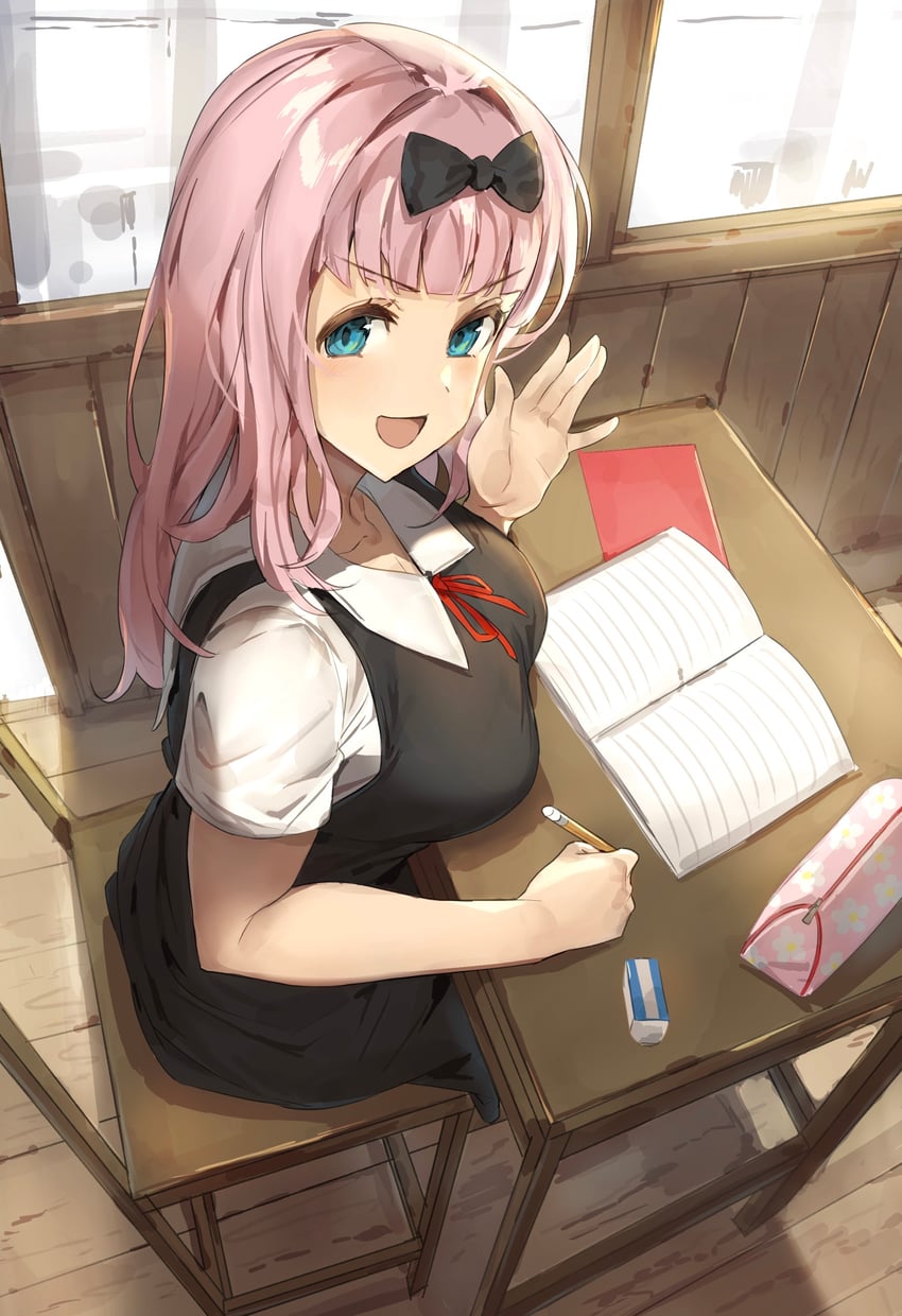 fujiwara chika (kaguya-sama wa kokurasetai ~tensai-tachi no renai zunousen~) drawn by nasubin_(nasubisamurai15)