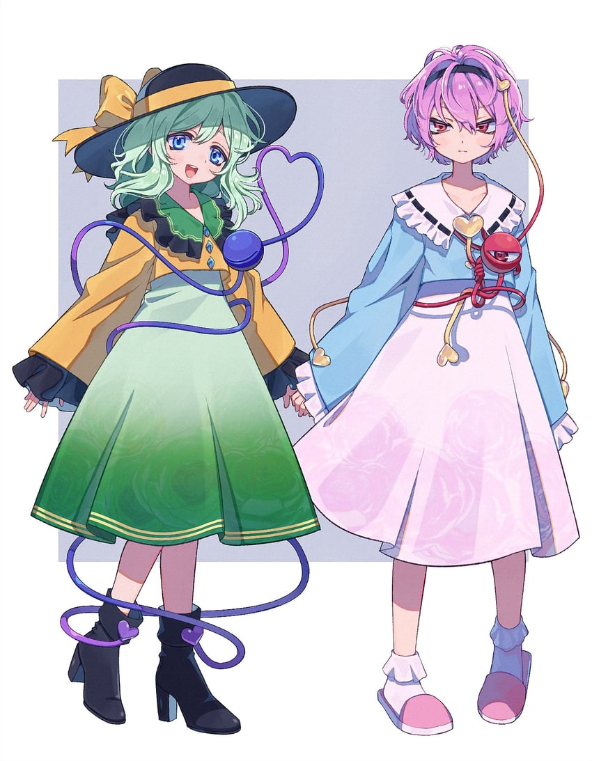 komeiji koishi and komeiji satori (touhou) drawn by desu_shichou