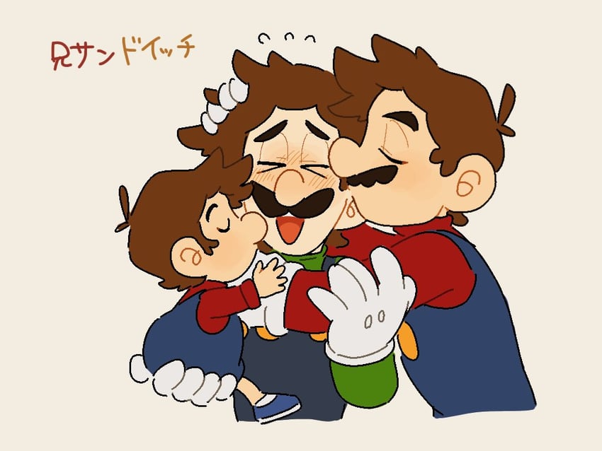 mario, luigi, and baby mario (mario) drawn by mimimi_(mimimim9999)