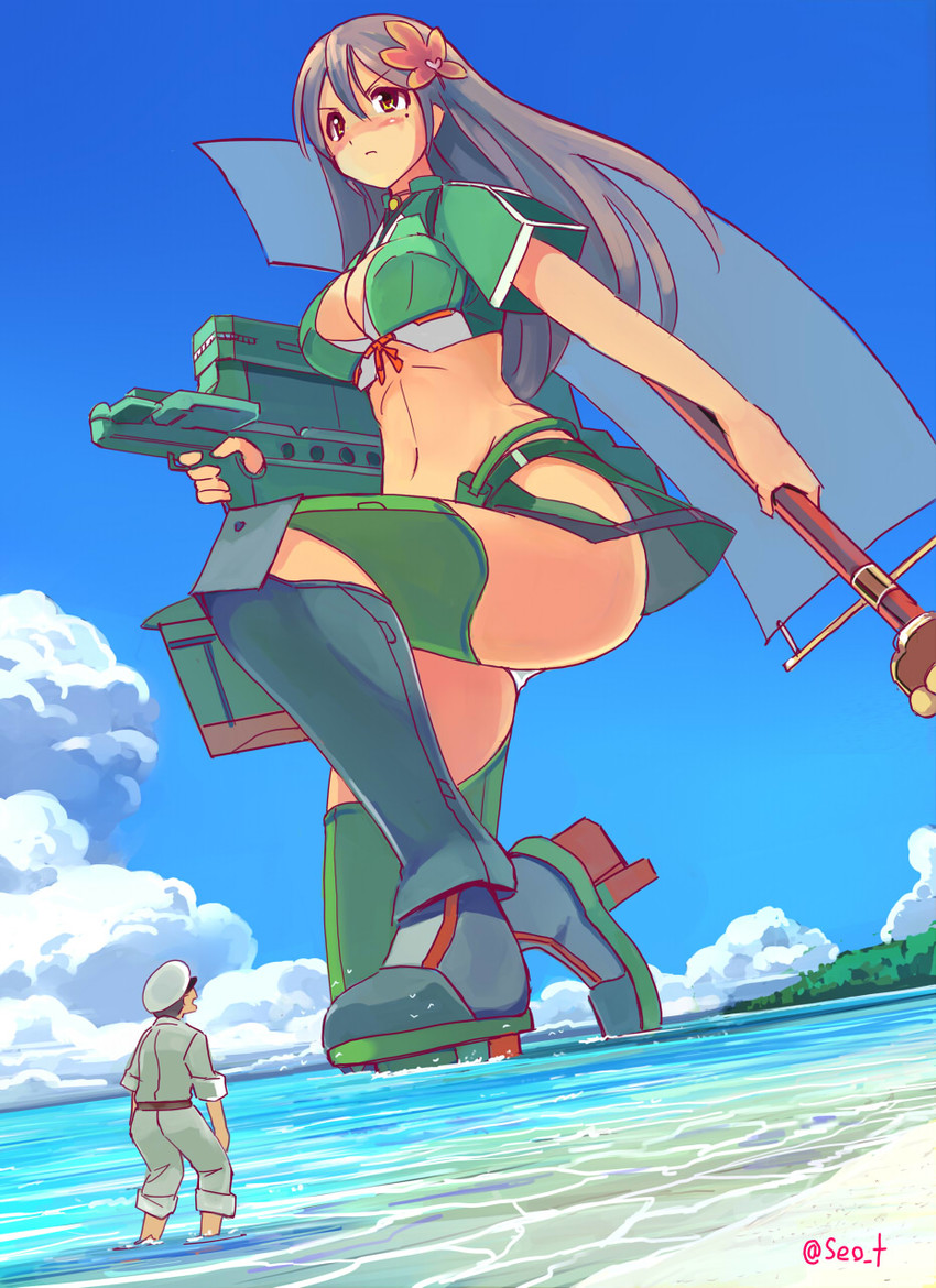 amagi and amagi kai (kantai collection) drawn by seo_tatsuya