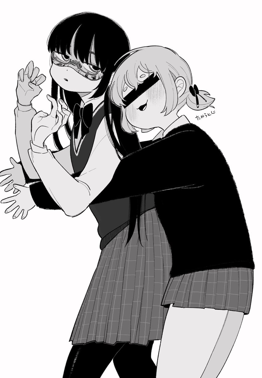 aruko okara and zanko (indie virtual youtuber and 1 more) drawn by idaten_funisuke
