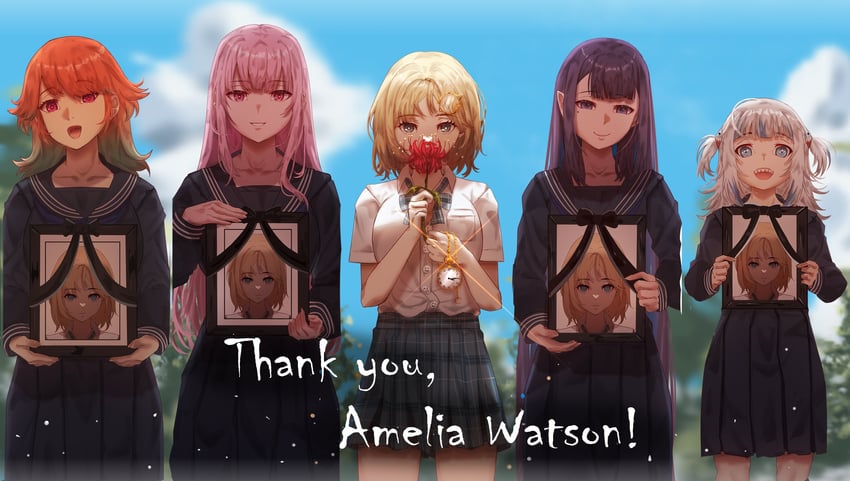 gawr gura, mori calliope, ninomae ina'nis, takanashi kiara, and watson amelia (hololive and 2 more) drawn by hh_(hehexd06161704)
