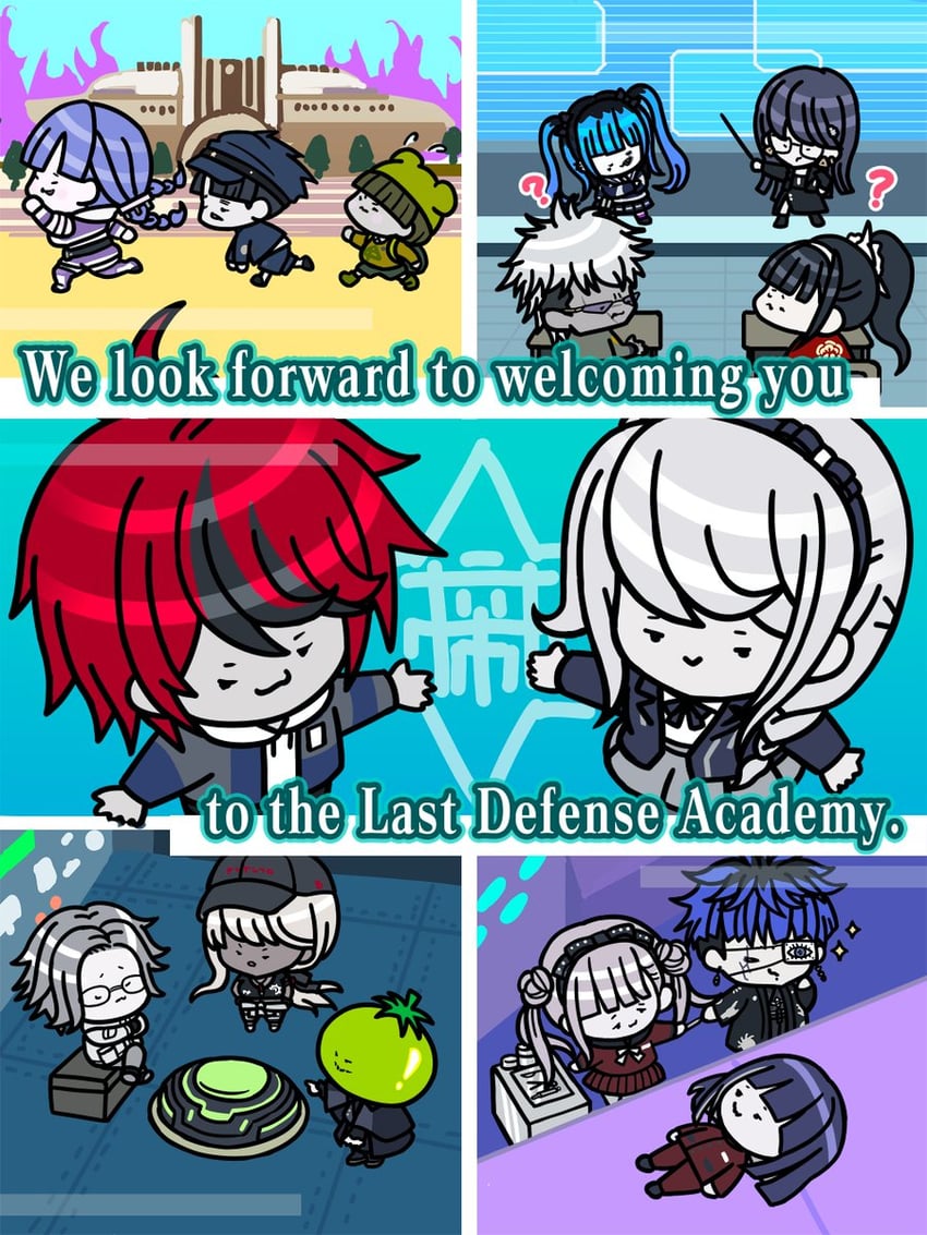 aotsuki eito, sumino takumi, omokage yugamu, tsukumo kako, tsukumo ima, and 10 more (the hundred line -last defense academy-)