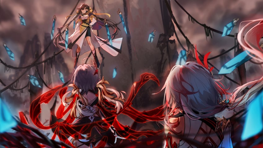 fu hua, herrscher of sentience, and li sushang (honkai and 1 more) drawn by qqqne