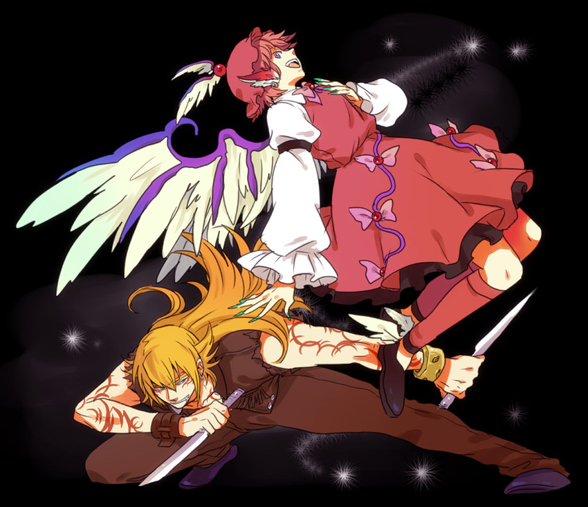 mystia lorelei and yami no agito (touhou and 2 more) drawn by emu_(losspass)