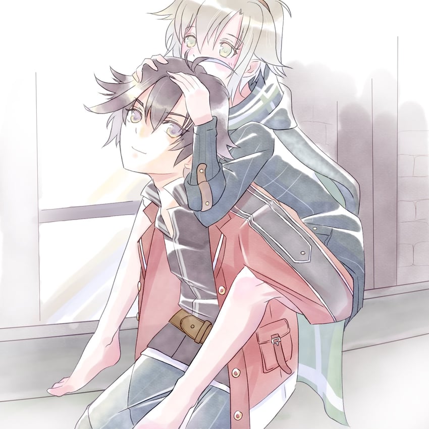 rean schwarzer and fie claussell (eiyuu densetsu and 2 more) drawn by momoiro_sango