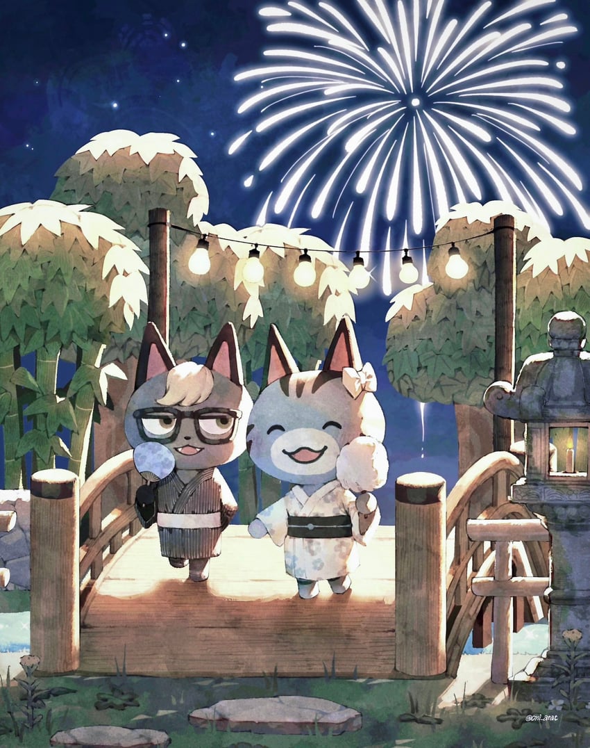 raymond and lolly (animal crossing) drawn by kaji_(oni_atat)