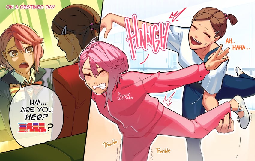 shiratori aira and acrobatic silky's daughter (dandadan) drawn by yuqi_non