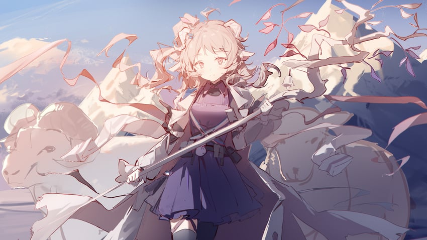 eyjafjalla and eyjafjalla the hvit aska (arknights) drawn by luozhou_pile