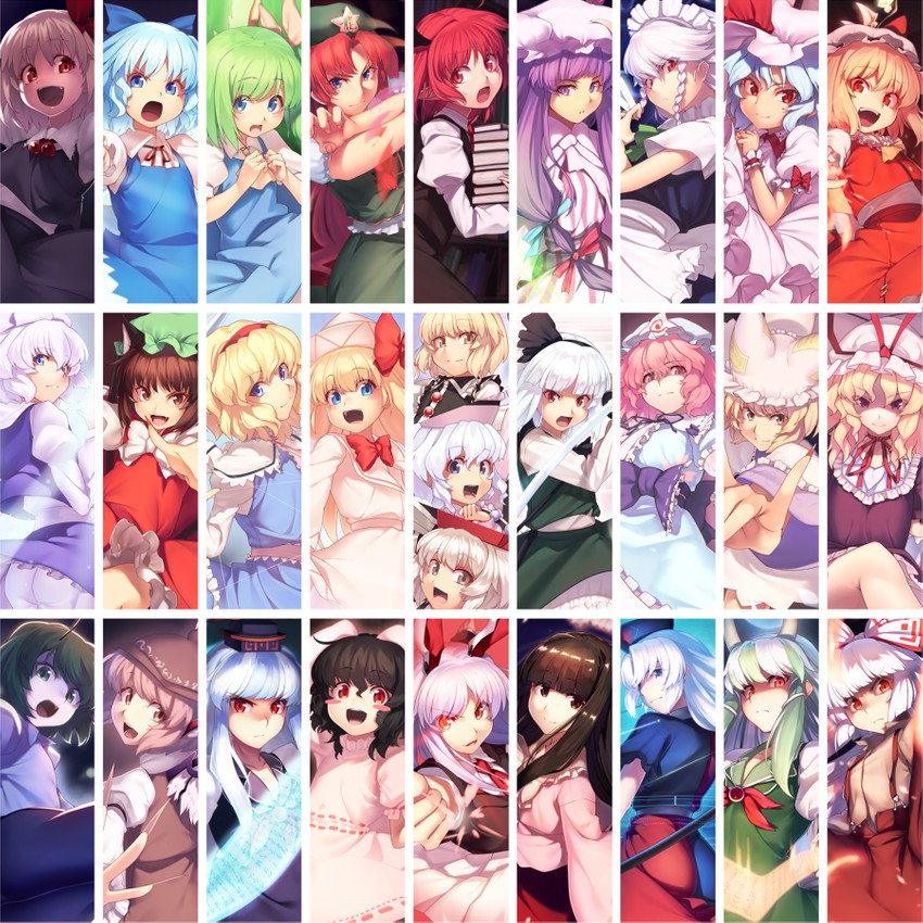 remilia scarlet, flandre scarlet, izayoi sakuya, konpaku youmu, alice margatroid, and 23 more (touhou and 3 more) drawn by kaiza_(rider000)
