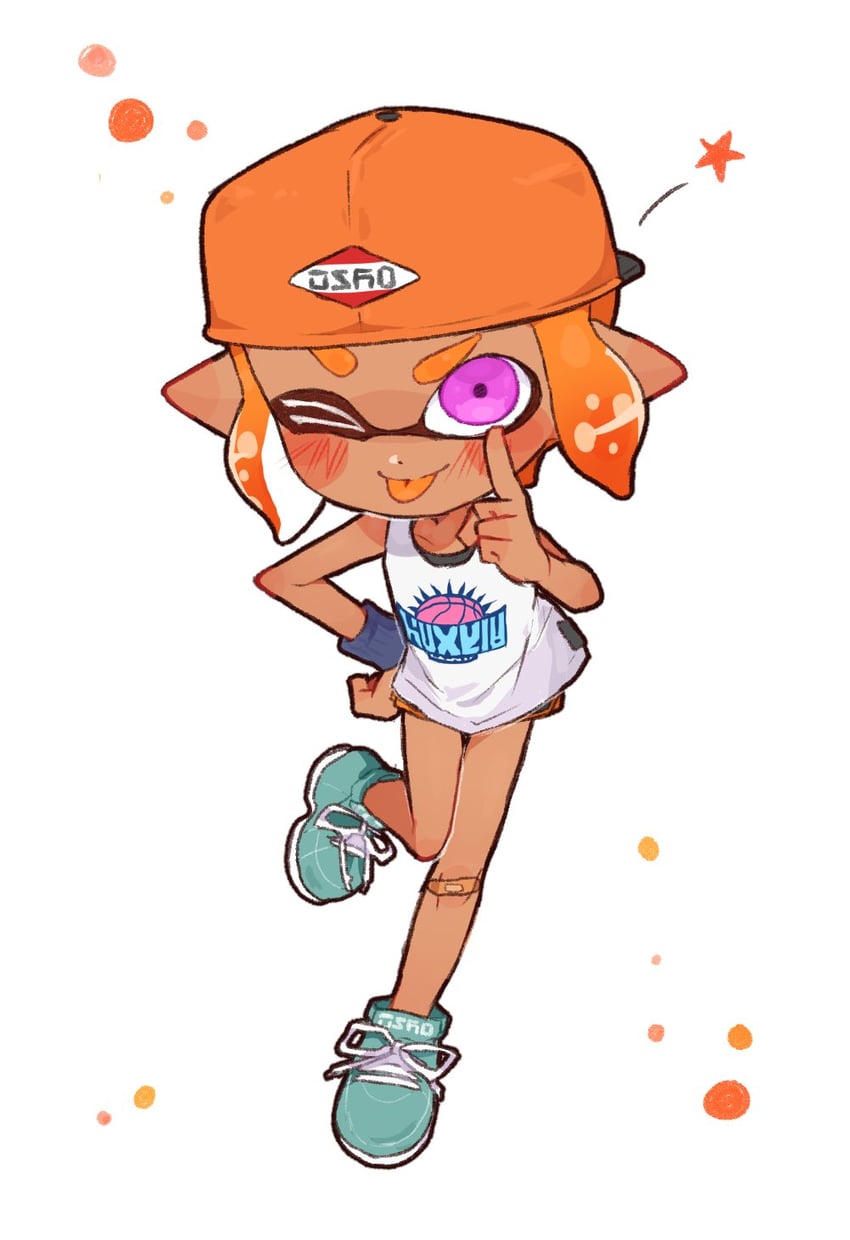 inkling player character and inkling girl (splatoon) drawn by eeeeekyawaiii