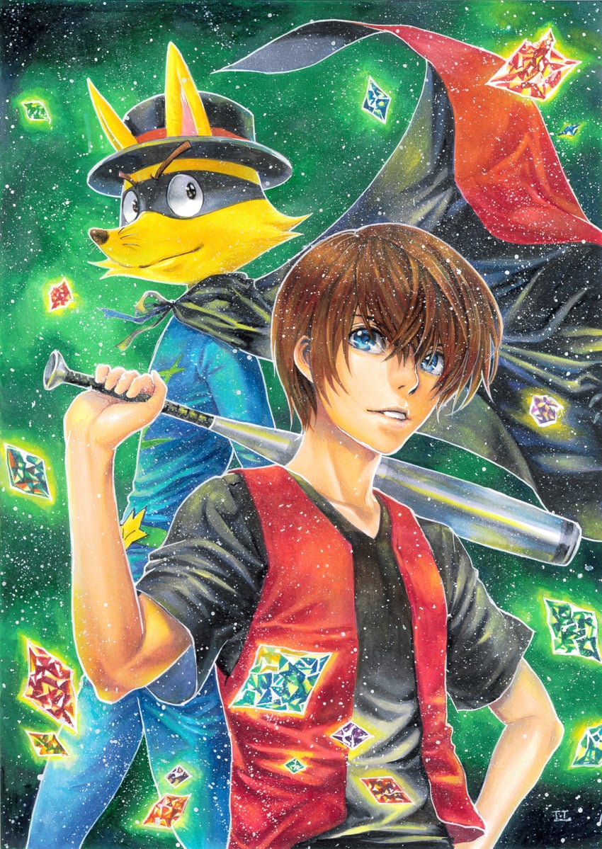 maebara keiichi and zorori (higurashi no naku koro ni and 1 more) drawn by munakanoritagi