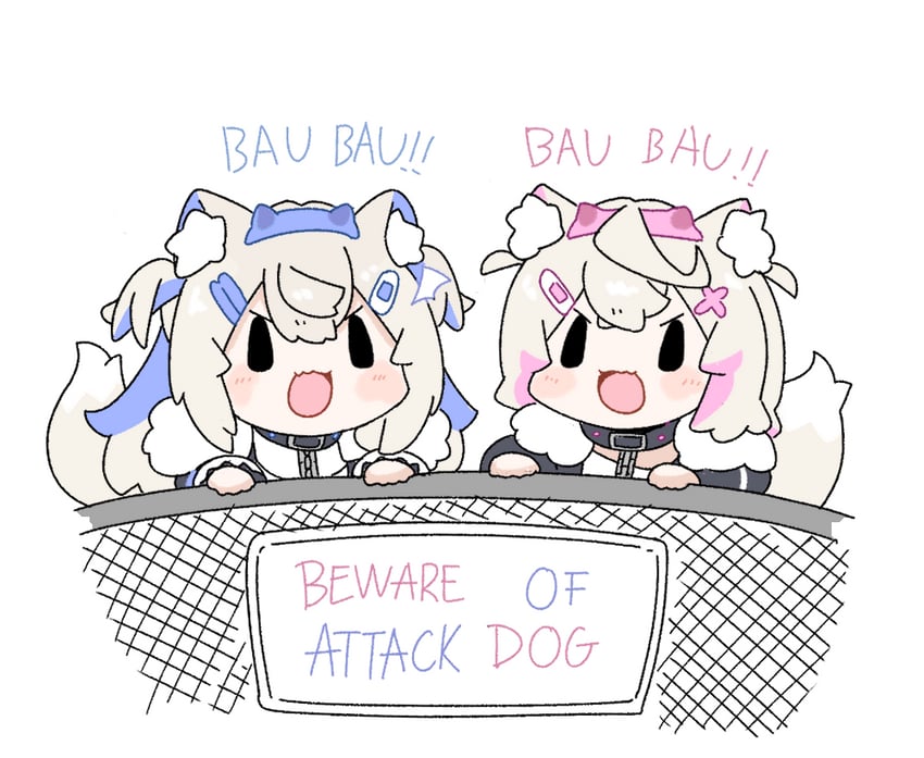 fuwawa abyssgard and mococo abyssgard (hololive and 1 more) drawn by snowmya