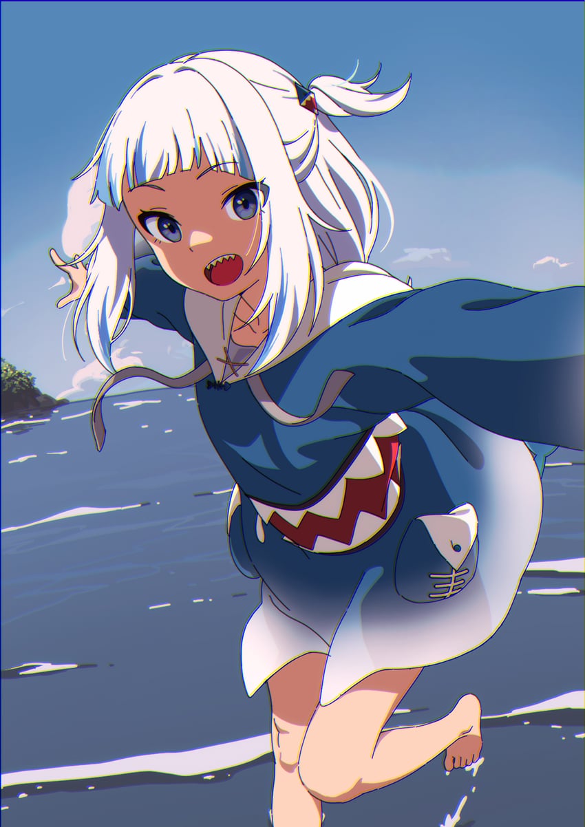 gawr gura (hololive and 1 more) drawn by nyus0721