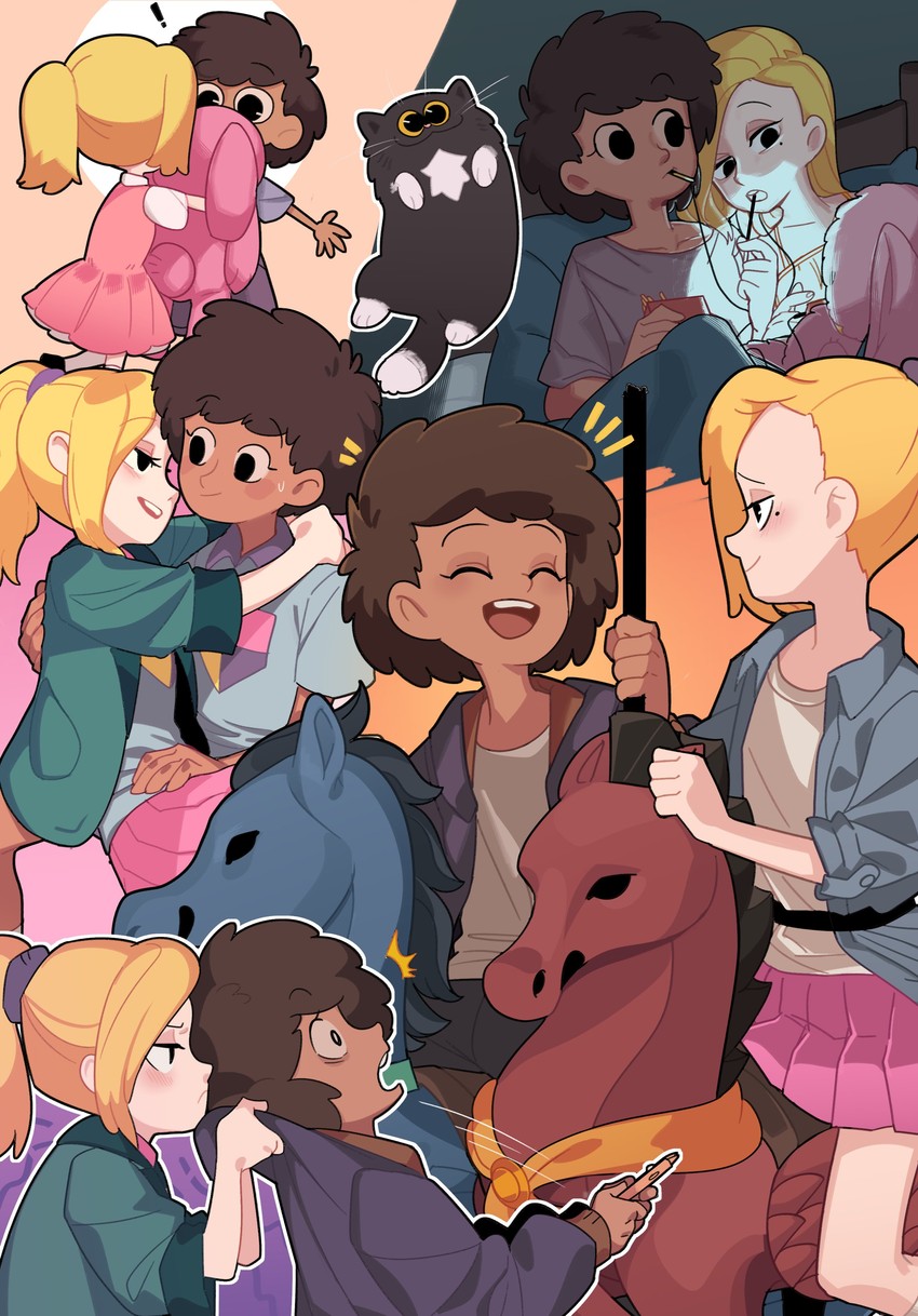 sasha waybright, anne boonchuy, and domino (amphibia) drawn by caroro117
