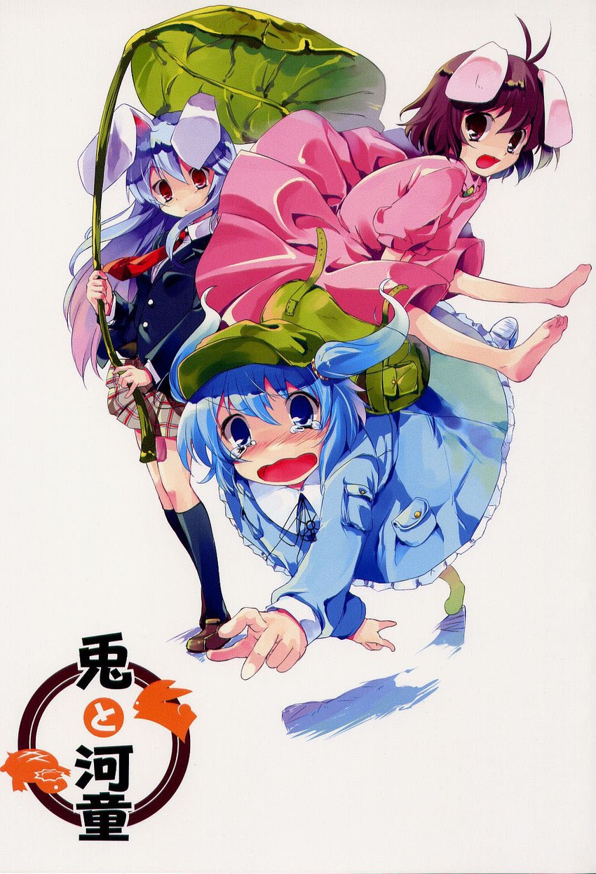 reisen udongein inaba, kawashiro nitori, and inaba tewi (touhou) drawn by takatsuki_tsukasa
