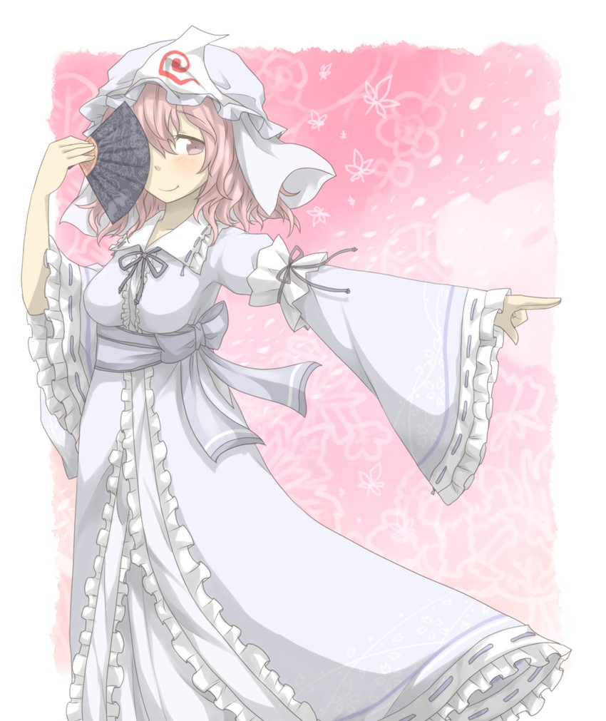 saigyouji yuyuko (touhou) drawn by nobamo_pieruda