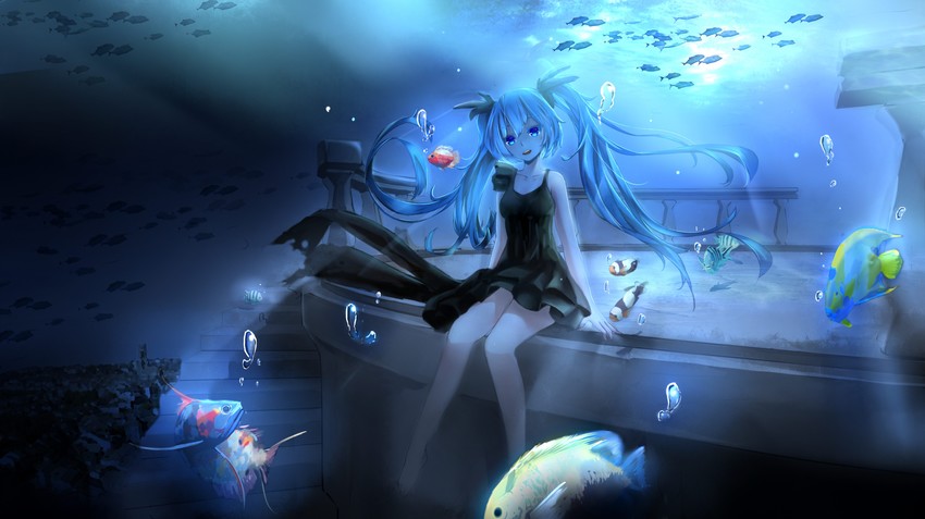 hatsune miku (vocaloid and 1 more) drawn by magicians_(zhkahogigzkh)