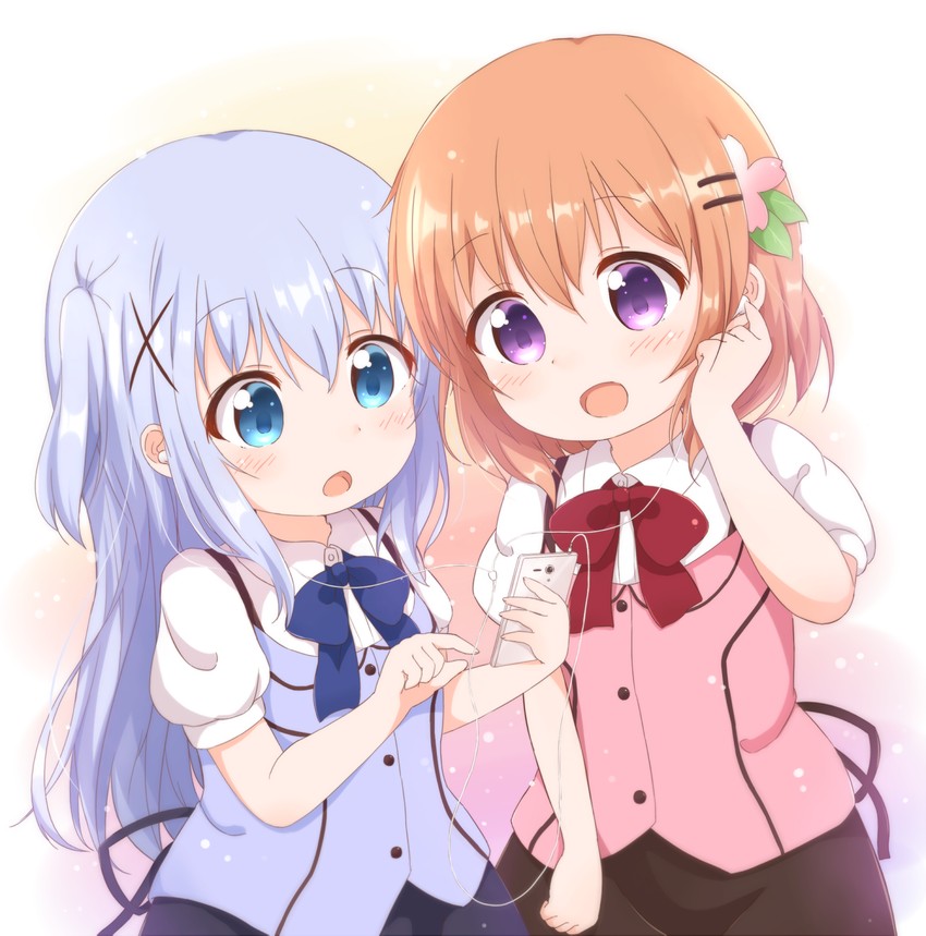 kafuu chino and hoto cocoa (gochuumon wa usagi desu ka?) drawn by araki495