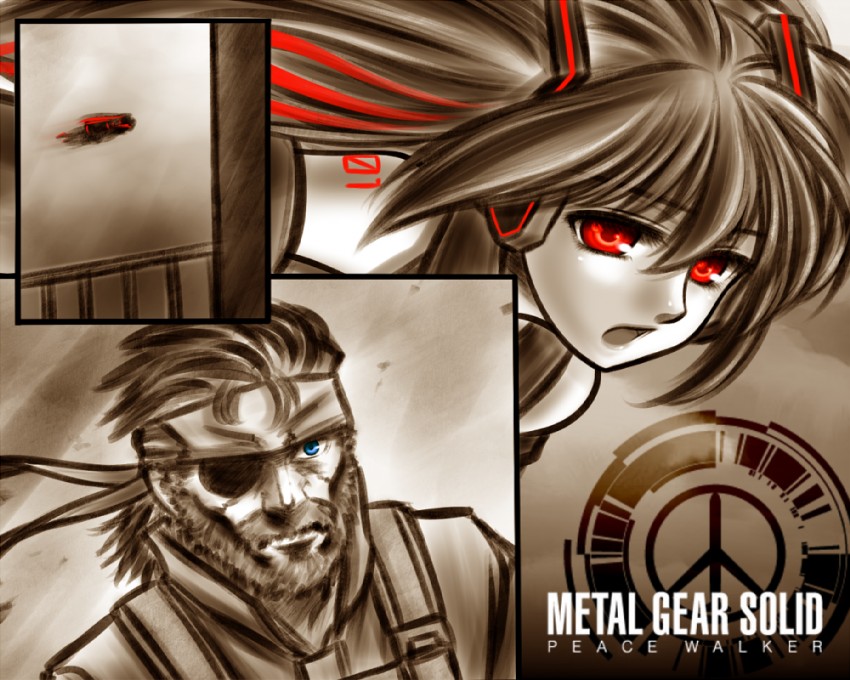 hatsune miku, big boss, and chrysalis (vocaloid and 2 more) drawn by five-seven_(0verlimits)