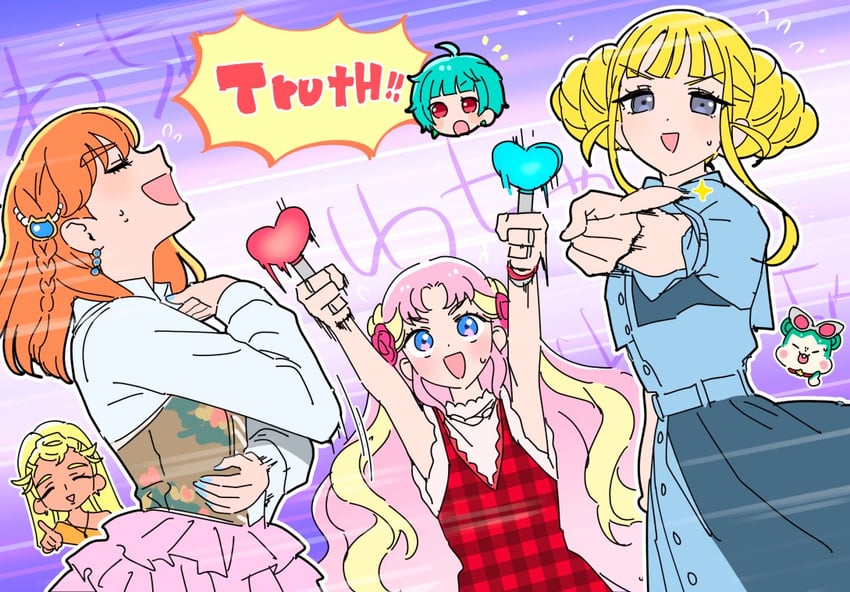 omega auru, hibino matsuri, kokoa remon, chimumu, patano, and 1 more (pretty series and 1 more) drawn by oshiri_(o4ritarou)