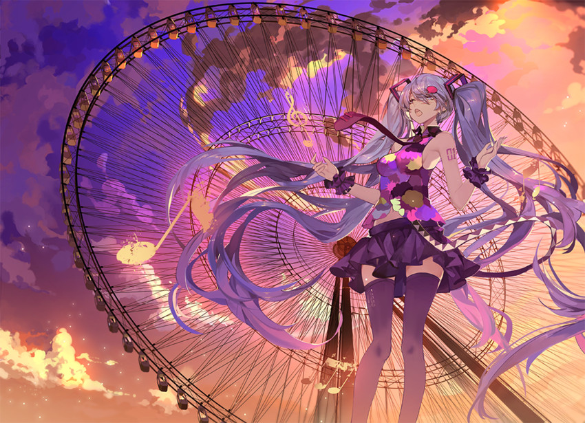 hatsune miku (vocaloid and 1 more) drawn by saberiii