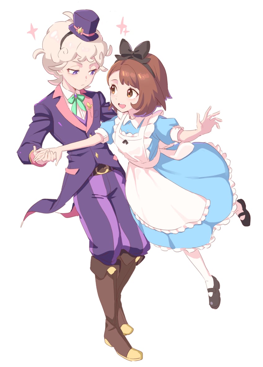 gloria and bede (pokemon and 1 more) drawn by dede_(qwea_00000)