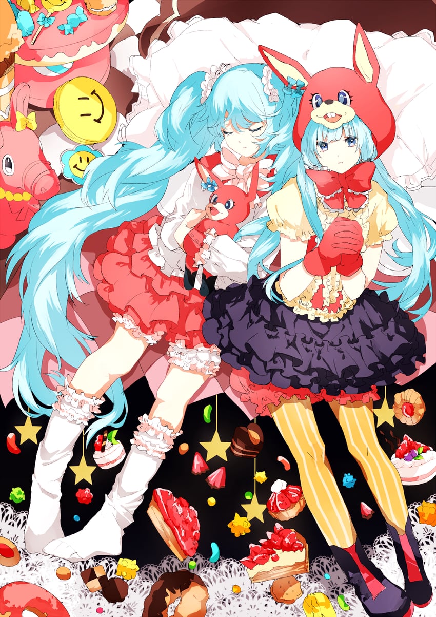 hatsune miku (vocaloid and 1 more) drawn by enma614_(patidonn)