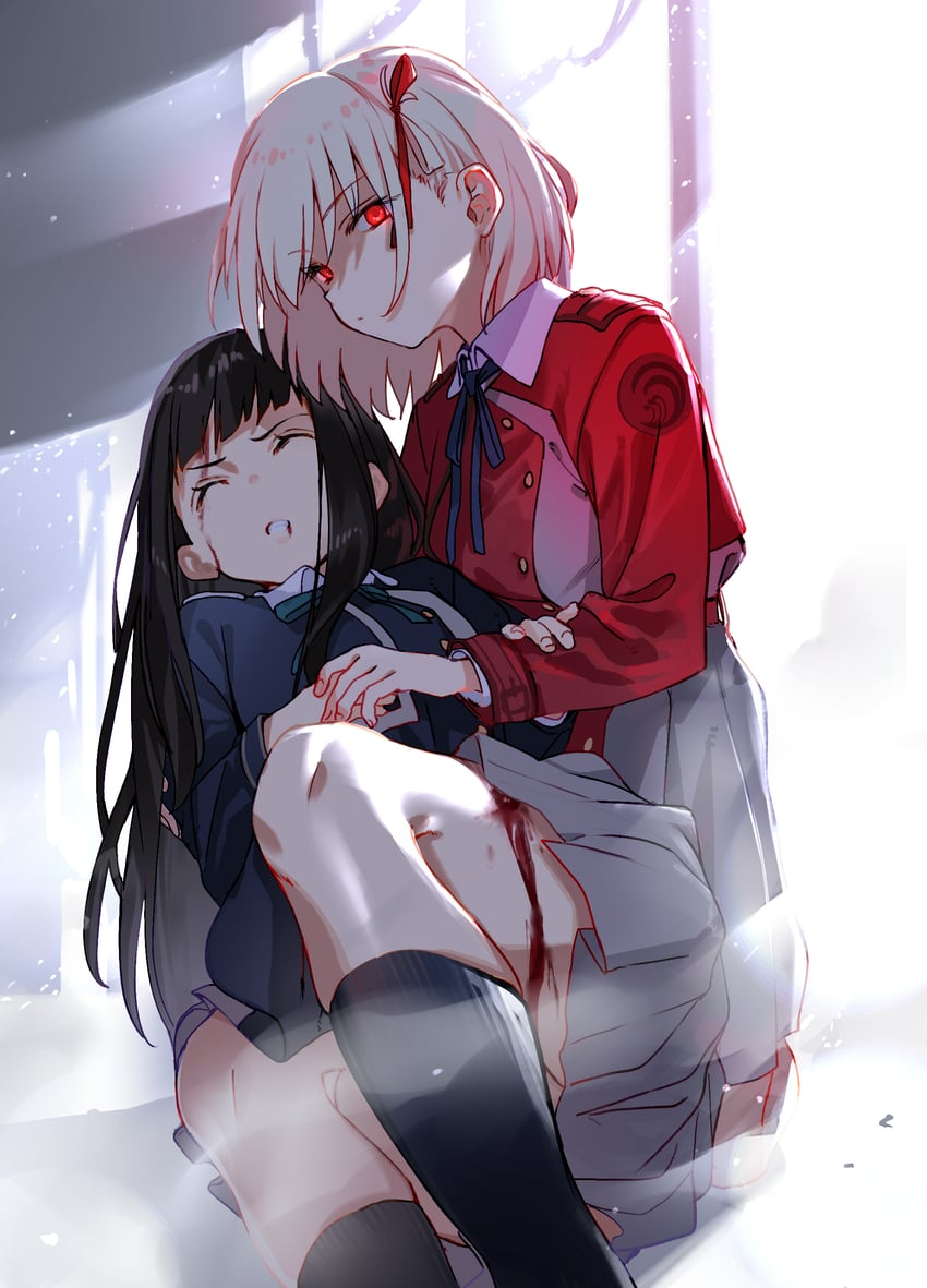 nishikigi chisato and inoue takina (lycoris recoil) drawn by tsukudani_(ore624)