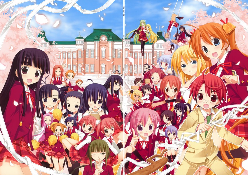 evangeline a.k. mcdowell, kagurazaka asuna, sakurazaki setsuna, miyazaki nodoka, ayase yue, and 27 more (mahou sensei negima!) drawn by fujima_takuya