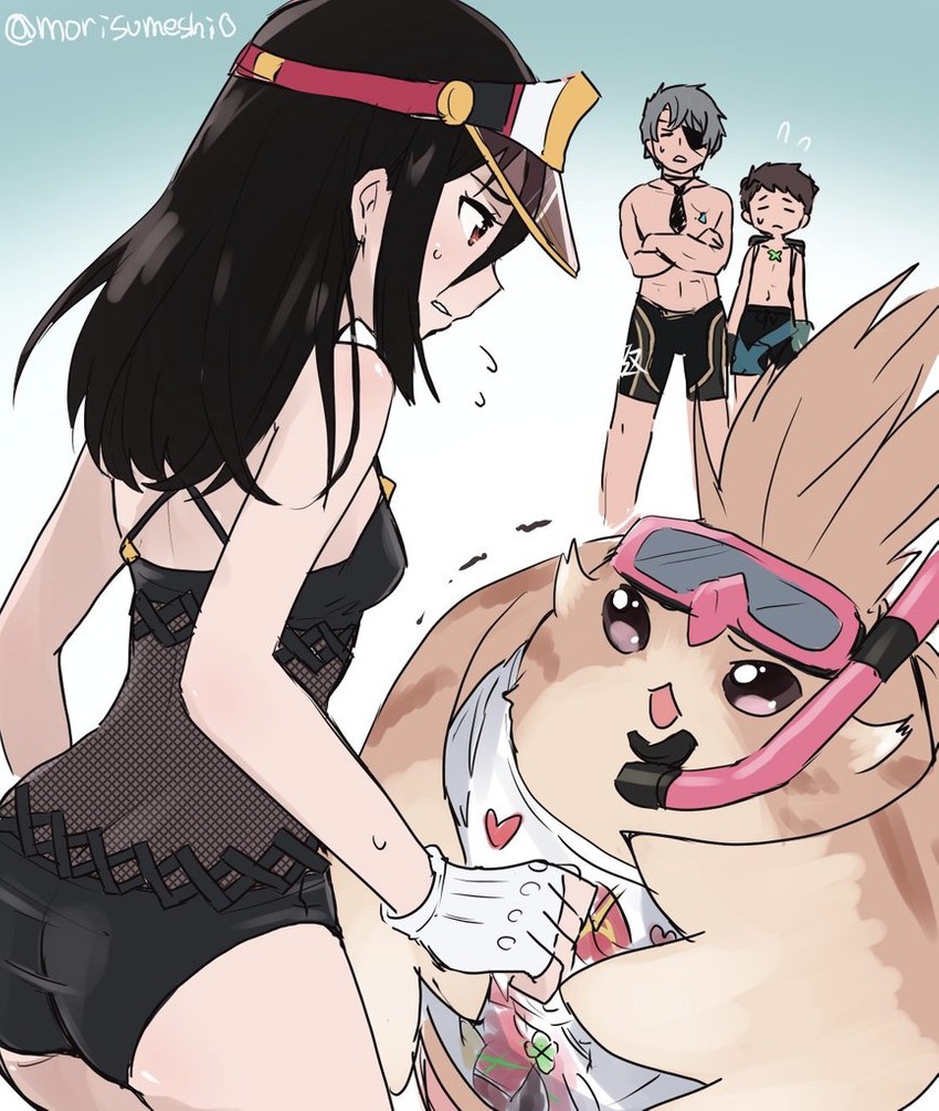 morag ladair, rex, zeke von genbu, and tora (xenoblade chronicles and 1 more) drawn by madanai_(morisumeshi)