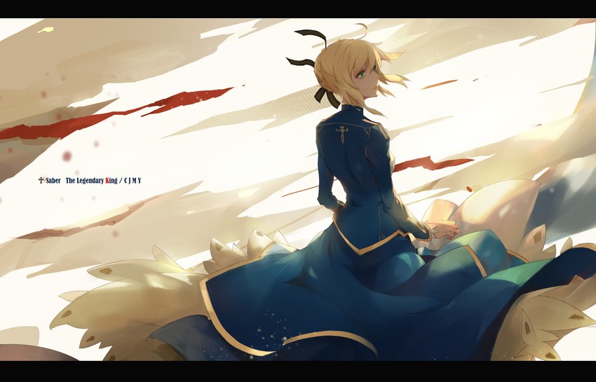 artoria pendragon and saber (fate and 1 more) drawn by cjmy