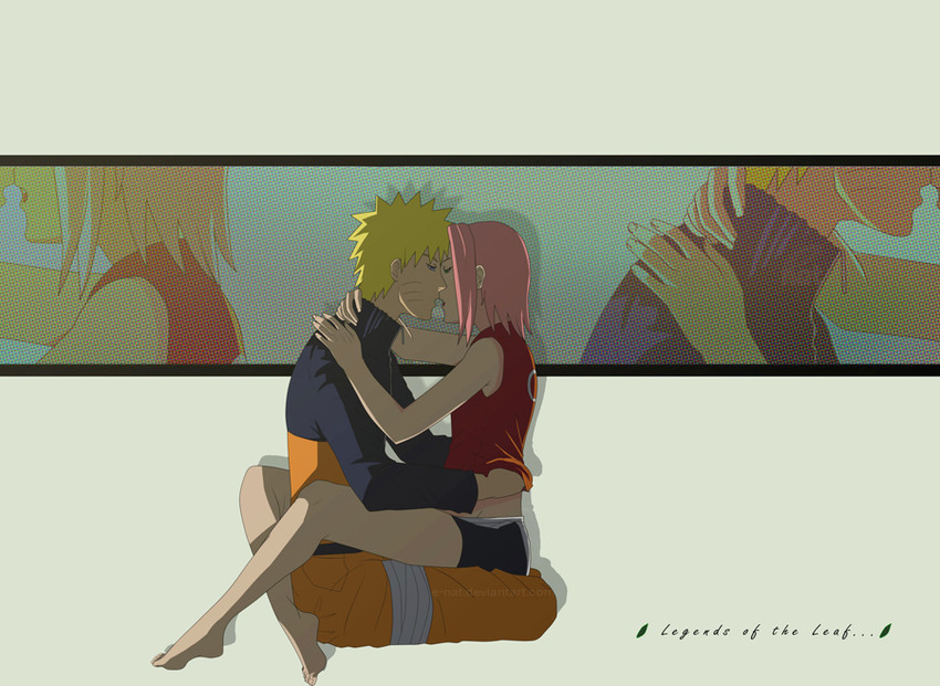 haruno sakura and uzumaki naruto (naruto and 1 more) drawn by e-nat