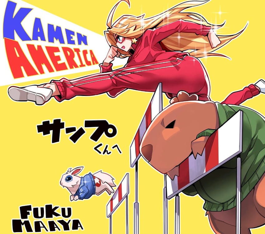 kamen america and u.s.a.-g.i. (kamen america and 1 more) drawn by fukumaaya
