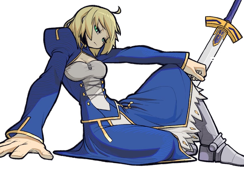 artoria pendragon and saber (fate and 1 more) drawn by bone_nigi