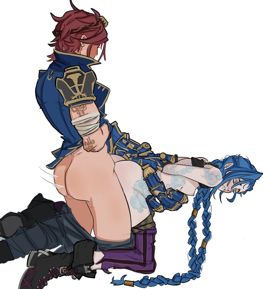 jinx, vi, arcane jinx, and arcane vi (league of legends and 1 more) drawn by ii_oi_i
