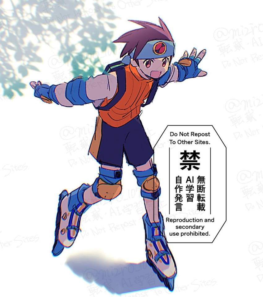 lan hikari (mega man and 1 more) drawn by mizuirov
