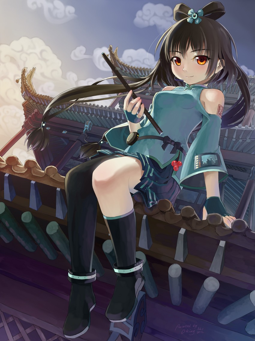 luo tianyi (vocaloid and 1 more) drawn by okingjo