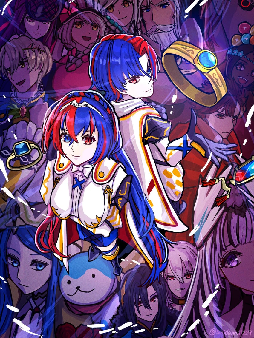 female alear, ivy, male alear, sommie, veyle, and 10 more (fire emblem and 1 more) drawn by shidanna1227