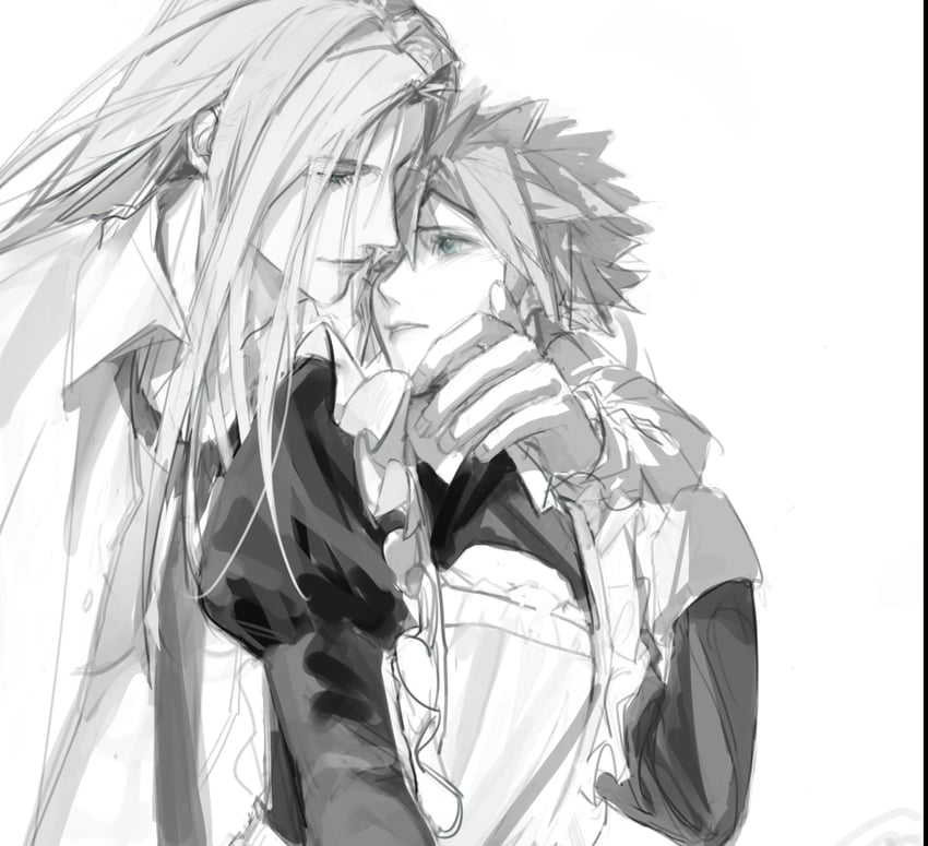 cloud strife and sephiroth (final fantasy and 1 more) drawn by jiangjiangyue_buchaocai