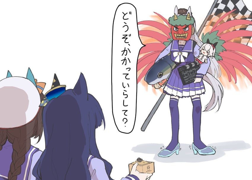 gold ship, curren chan, verxina, hokko tarumae, justaway, and 2 more (umamusume and 2 more) drawn by suisui_misumi