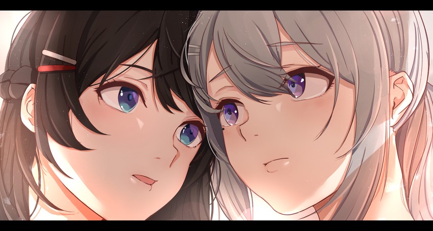 tsukino mito and higuchi kaede (nijisanji) drawn by dodon_gadon
