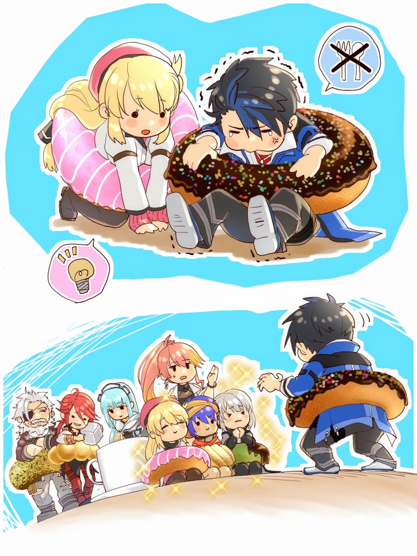 agnes claudel, van arkride, aaron wei, judith lanster, nadia rayne, and 4 more (eiyuu densetsu and 2 more) drawn by mikamikiseki