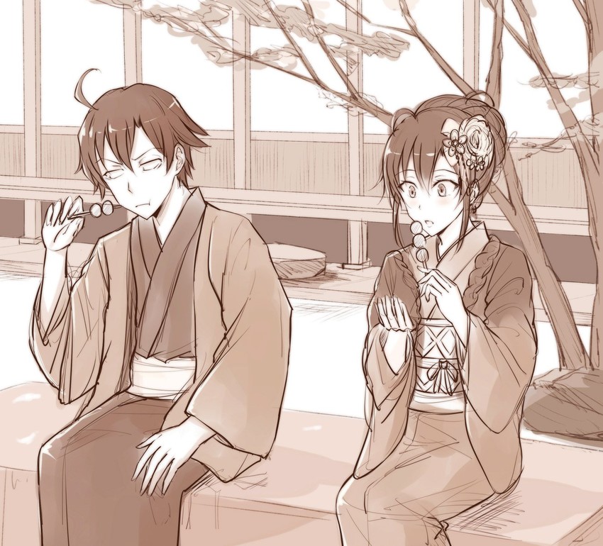 yukinoshita yukino and hikigaya hachiman (yahari ore no seishun lovecome wa machigatteiru.) drawn by ponpon_(ponpon62126)