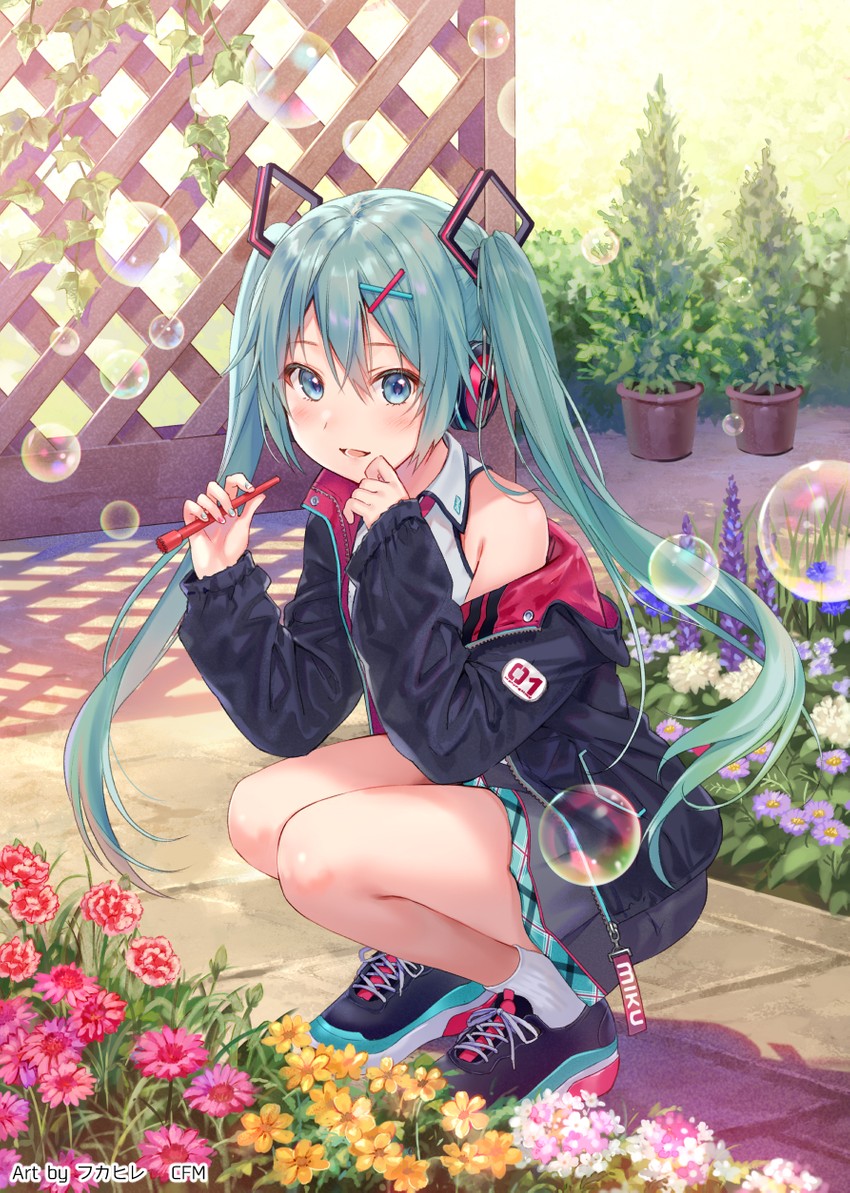 hatsune miku (vocaloid) drawn by fukahire_(ruinon)