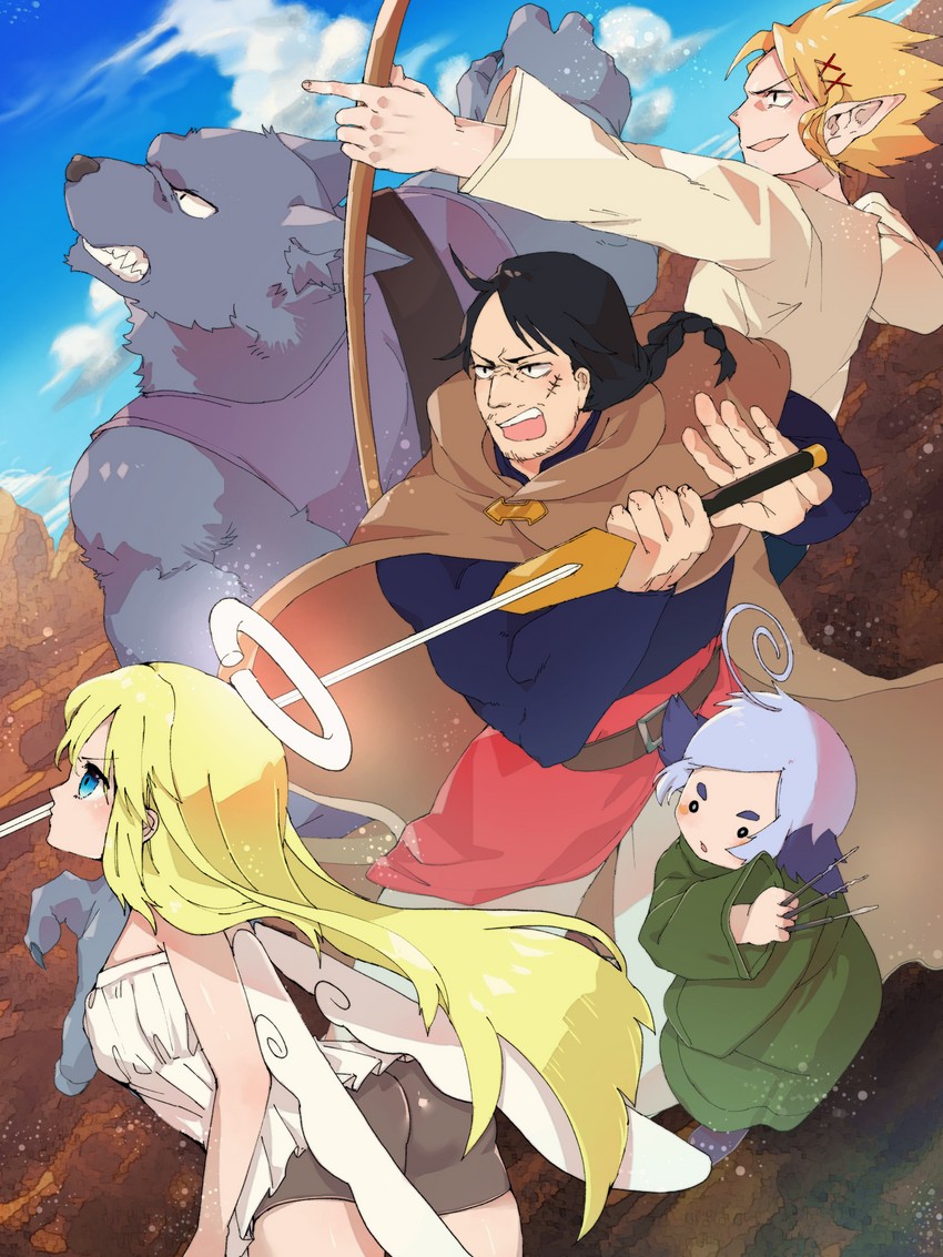 crimvael, stunk, zel, kanchal, and brooz (ishuzoku reviewers) drawn by shiratori_yokikana
